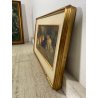 DIPINTO OLIO TELA Guido Bertini NATURA MORTA UVA MELAGRANA CASTAGNE BANANA '900