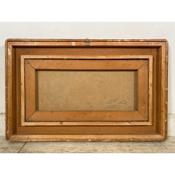 DIPINTO OLIO TELA Guido Bertini NATURA MORTA UVA MELAGRANA CASTAGNE BANANA '900