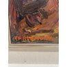 QUADRO DIPINTO olio tela Carlo Monti Arona Lago Maggiore PAESAGGIO MONTANO BOSCO