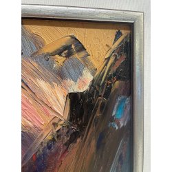 QUADRO DIPINTO olio tela Carlo Monti Arona Lago Maggiore PAESAGGIO MONTANO BOSCO
