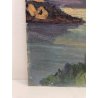 QUADRO DIPINTO olio tela PAESAGGIO Arona Lago Maggiore CASTELLO ANGERA DAGNENTE