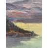 QUADRO DIPINTO olio tela PAESAGGIO Arona Lago Maggiore CASTELLO ANGERA DAGNENTE