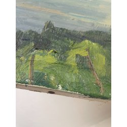 QUADRO DIPINTO olio tela PAESAGGIO Arona Lago Maggiore CASTELLO ANGERA DAGNENTE