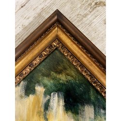 ANTICO DIPINTO OLIO Ivan Gorini SCENA GENERE INTERNO OSTERIA FIGURE TAVOLO '900