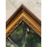 ANTICO DIPINTO OLIO Ivan Gorini SCENA GENERE INTERNO OSTERIA FIGURE TAVOLO '900