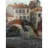 QUADRO DIPINTO OLIO TELA A. Monti SCORCIO NAVIGLIO San Cristoforo VECCHIA MILANO