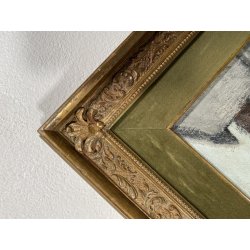QUADRO DIPINTO OLIO TELA A. Monti SCORCIO NAVIGLIO San Cristoforo VECCHIA MILANO