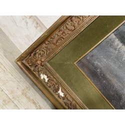 QUADRO DIPINTO OLIO TELA A. Monti SCORCIO NAVIGLIO San Cristoforo VECCHIA MILANO
