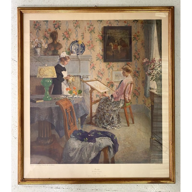 QUADRO STAMPA MULTIPLO "7621" COLOR Penelope Gari Melchers Old Fashioned Sampler