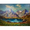QUADRO DIPINTO OLIO M. Mangiarini PAESAGGIO MONTANO CORNI di NEFELGIU' FORMAZZA