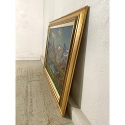 QUADRO DIPINTO OLIO M. Mangiarini PAESAGGIO MONTANO CORNI di NEFELGIU' FORMAZZA