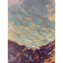 QUADRO DIPINTO OLIO M. Mangiarini PAESAGGIO MONTANO CORNI di NEFELGIU' FORMAZZA