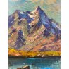 QUADRO DIPINTO OLIO M. Mangiarini PAESAGGIO MONTANO CORNI di NEFELGIU' FORMAZZA