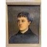 ANTICO QUADRO RITRATTO DIPINTO OLIO SU TELA EPOCA '800 GIOVANE DONNA NOBILE OLD