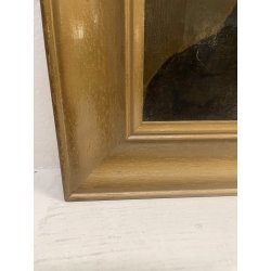 ANTICO QUADRO RITRATTO DIPINTO OLIO SU TELA EPOCA '800 GIOVANE DONNA NOBILE OLD