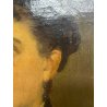 ANTICO QUADRO RITRATTO DIPINTO OLIO SU TELA EPOCA '800 GIOVANE DONNA NOBILE OLD