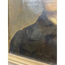 ANTICO QUADRO RITRATTO DIPINTO OLIO SU TELA EPOCA '800 GIOVANE DONNA NOBILE OLD