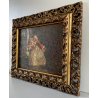 ANTICO QUADRO DIPINTO OLIO Vittorio Zecchin Dolci parole SCENA GALANTE nel BOSCO