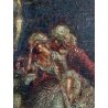 ANTICO QUADRO DIPINTO OLIO Vittorio Zecchin Dolci parole SCENA GALANTE nel BOSCO