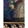 ANTICO QUADRO DIPINTO OLIO Vittorio Zecchin Dolci parole SCENA GALANTE nel BOSCO