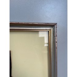 ANTICO QUADRO STEMMA NOBILIARE CUOIO '800 40x33 CM SCUDO ELMO STAMBECCO CORVO