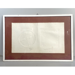 ANTICA STAMPA INCISIONE MULTIPLO FIRMATO GIORGIO POMODORO 20X43CM ANNI 30 QUADRO