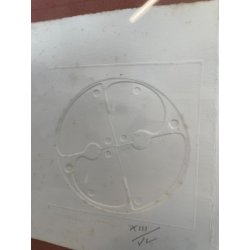 ANTICA STAMPA INCISIONE MULTIPLO FIRMATO GIORGIO POMODORO 20X43CM ANNI 30 QUADRO