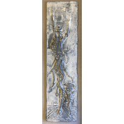 QUADRO BASSORILIEVO Edmondo Poletti Don Chisciotte Sancio Panza CALCO GESSO '900