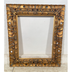 ANTICA CORNICE BAROCCA DORATA LEGNO SCOLPITO 61 cm x 70 cm EPOCA '900 quadro old