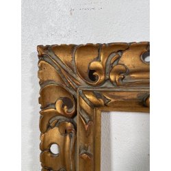 ANTICA CORNICE BAROCCA DORATA LEGNO SCOLPITO 61 cm x 70 cm EPOCA '900 quadro old