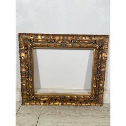 ANTICA CORNICE BAROCCA DORATA LEGNO SCOLPITO 61 cm x 70 cm EPOCA '900 quadro old