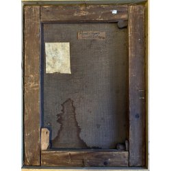 ANTICO DIPINTO OLIO TELA San Luigi Gonzaga GIGLI CORONA TESCHIO RELIGIOSO '800