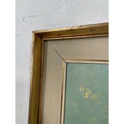 QUADRO DIPINTO OLIO TAVOL Artino Giroldi PAESAGGIO BOSCO SENTIERO CREPUSCOLO