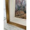 QUADRO DIPINTO OLIO TAVOL Artino Giroldi PAESAGGIO BOSCO SENTIERO CREPUSCOLO