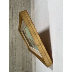 QUADRO DIPINTO OLIO TAVOL Artino Giroldi PAESAGGIO BOSCO SENTIERO CREPUSCOLO