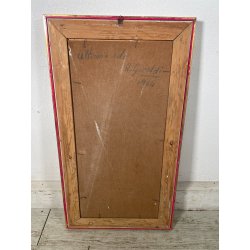 QUADRO DIPINTO OLIO TAVOL Artino Giroldi PAESAGGIO BOSCO SENTIERO CREPUSCOLO