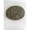 ADM FIBBIA per CINTURA VINTAGE OTTONE 1980 SIGILLO STATI UNITI AMERICA bufalo