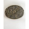 ADM FIBBIA per CINTURA VINTAGE OTTONE 1980 SIGILLO STATI UNITI AMERICA bufalo
