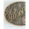 ADM FIBBIA per CINTURA VINTAGE OTTONE 1980 SIGILLO STATI UNITI AMERICA bufalo