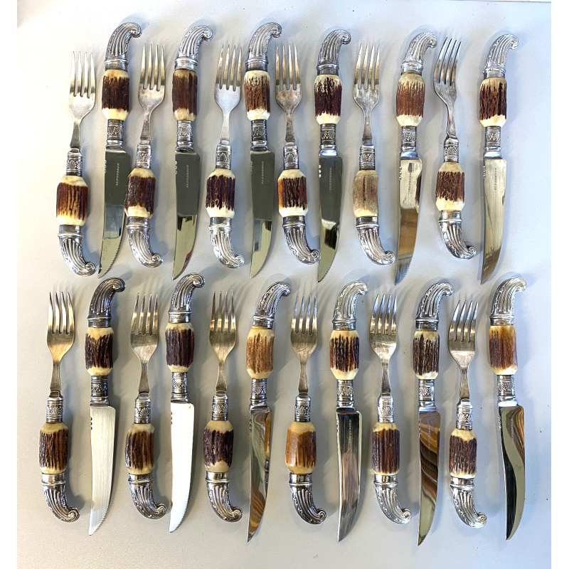 DUE SET POSATE VITTORIANE 12 pers Sanderson & Son Sheffield UK SILVERPLATED EPNS