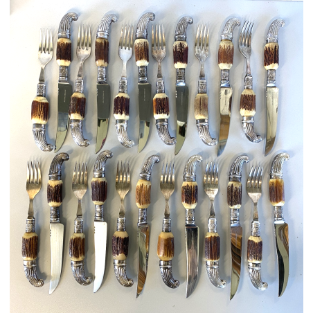 DUE SET POSATE VITTORIANE 12 pers Sanderson & Son Sheffield UK SILVERPLATED EPNS