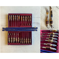 DUE SET POSATE VITTORIANE 12 pers Sanderson & Son Sheffield UK SILVERPLATED EPNS