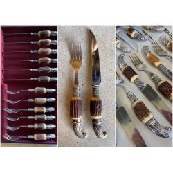 DUE SET POSATE VITTORIANE 12 pers Sanderson & Son Sheffield UK SILVERPLATED EPNS