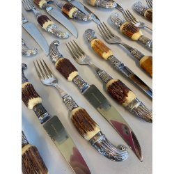 DUE SET POSATE VITTORIANE 12 pers Sanderson & Son Sheffield UK SILVERPLATED EPNS