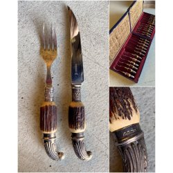 DUE SET POSATE VITTORIANE 12 pers Sanderson & Son Sheffield UK SILVERPLATED EPNS