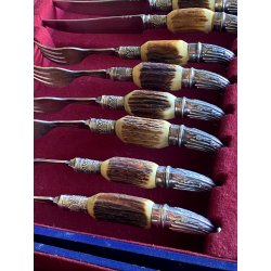 DUE SET POSATE VITTORIANE 12 pers Sanderson & Son Sheffield UK SILVERPLATED EPNS