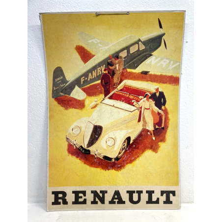 ANTICO POSTER PUBBLICITARIO RENAULT ROADSTER CABRIOLET CAUDRON STAMPA VINTAGE