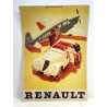 ANTICO POSTER PUBBLICITARIO RENAULT ROADSTER CABRIOLET CAUDRON STAMPA VINTAGE
