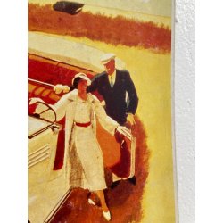 ANTICO POSTER PUBBLICITARIO RENAULT ROADSTER CABRIOLET CAUDRON STAMPA VINTAGE