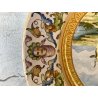 ANTICO PIATTO PARATA CERAMICA MAIOLICA DECORO ISTORIATO SCENA MITOLOGICA ø 56cm